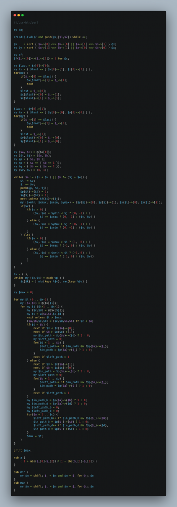 Perl code (long) Link to actual code in caption